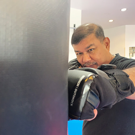 Jeffrey Fleury at the heavy bag